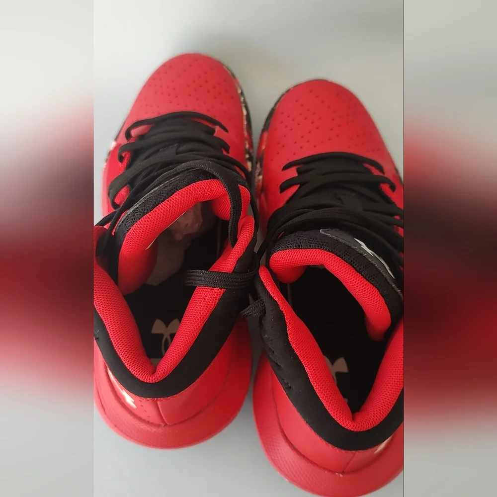 Under Armour Red and Black Athletic Shoes Boys